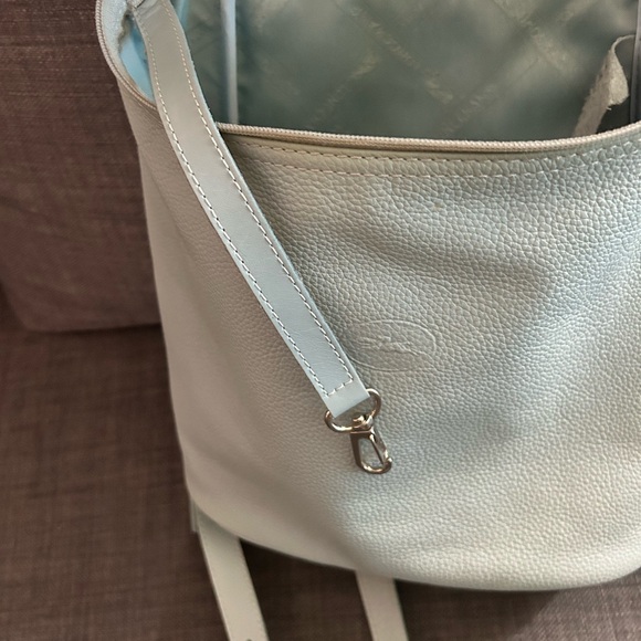 Longchamp Baby Blue Vintage 90’s Bucket Leather Backpack - Picture 11 of 14